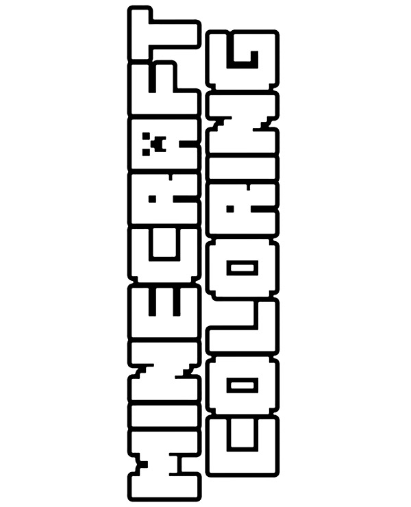 Online coloring book: Minecraft Coloring logo coloring